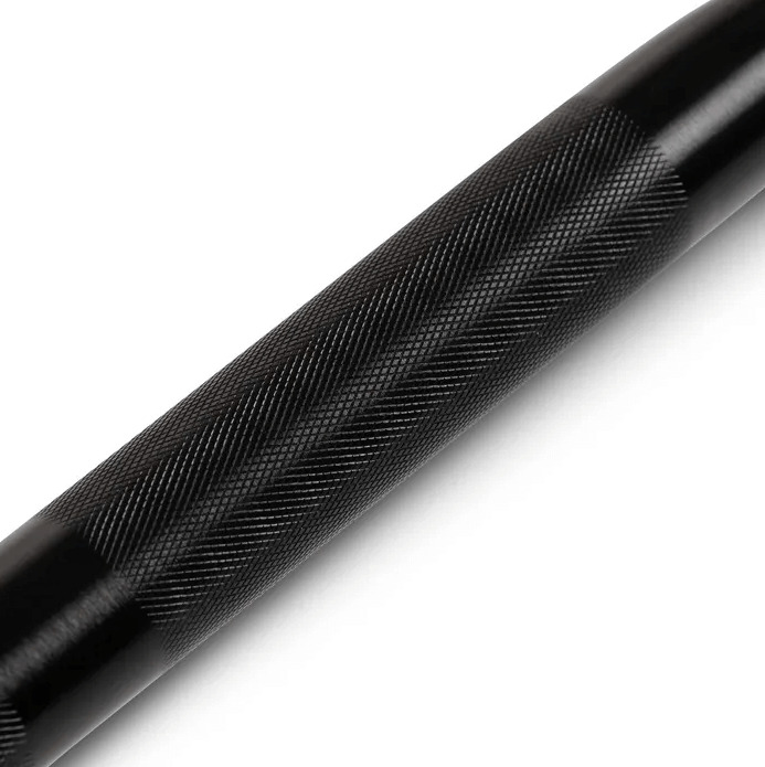 Hammer Lat Bar Black Close Up On The Knurled Grip